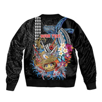 Personalized Japanese Koi Fish Ramen Bomber Jacket Aloha Shark Kakau Pattern