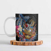 Personalized Japanese Koi Fish Ramen Ceramic Mug Aloha Shark Kakau Pattern