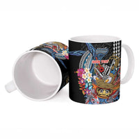 Personalized Japanese Koi Fish Ramen Ceramic Mug Aloha Shark Kakau Pattern