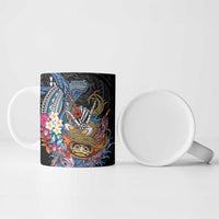 Personalized Japanese Koi Fish Ramen Ceramic Mug Aloha Shark Kakau Pattern