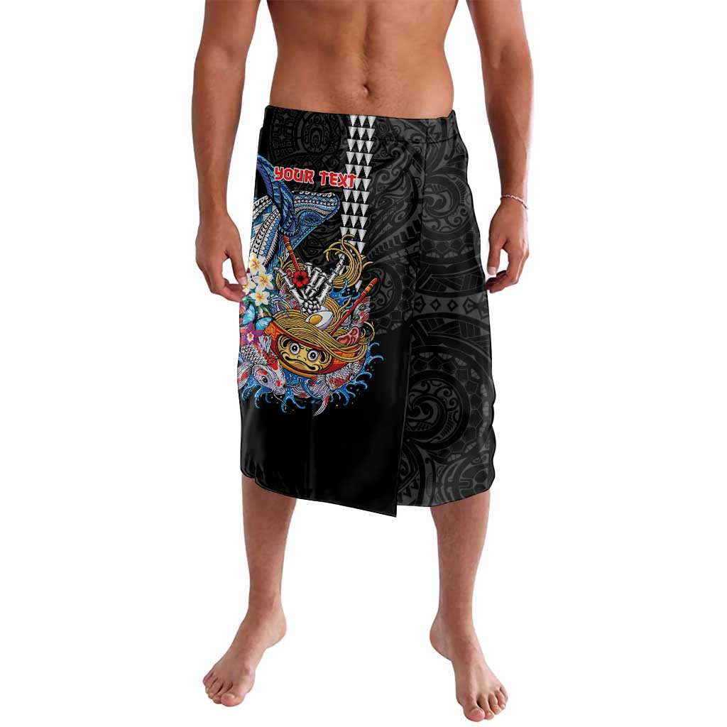 Personalized Japanese Koi Fish Ramen Lavalava Aloha Shark Kakau Pattern