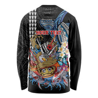 Personalized Japanese Koi Fish Ramen Long Sleeve Shirt Aloha Shark Kakau Pattern