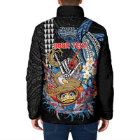 Personalized Japanese Koi Fish Ramen Padded Jacket Aloha Shark Kakau Pattern