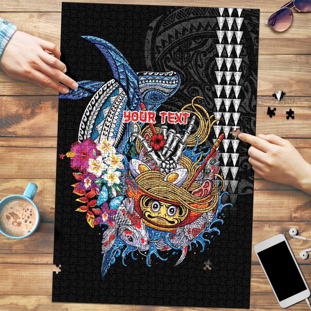 Personalized Japanese Koi Fish Ramen Puzzle Aloha Shark Kakau Pattern