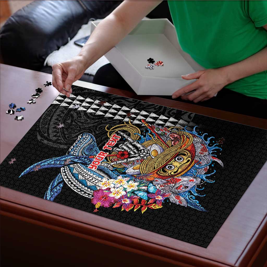 Personalized Japanese Koi Fish Ramen Puzzle Aloha Shark Kakau Pattern
