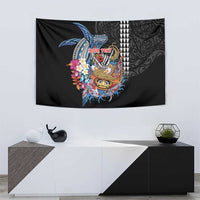 Personalized Japanese Koi Fish Ramen Tapestry Aloha Shark Kakau Pattern