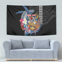 Personalized Japanese Koi Fish Ramen Tapestry Aloha Shark Kakau Pattern