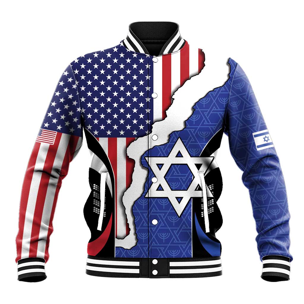 USA Israel Baseball Jacket Stars of David Sporty Style