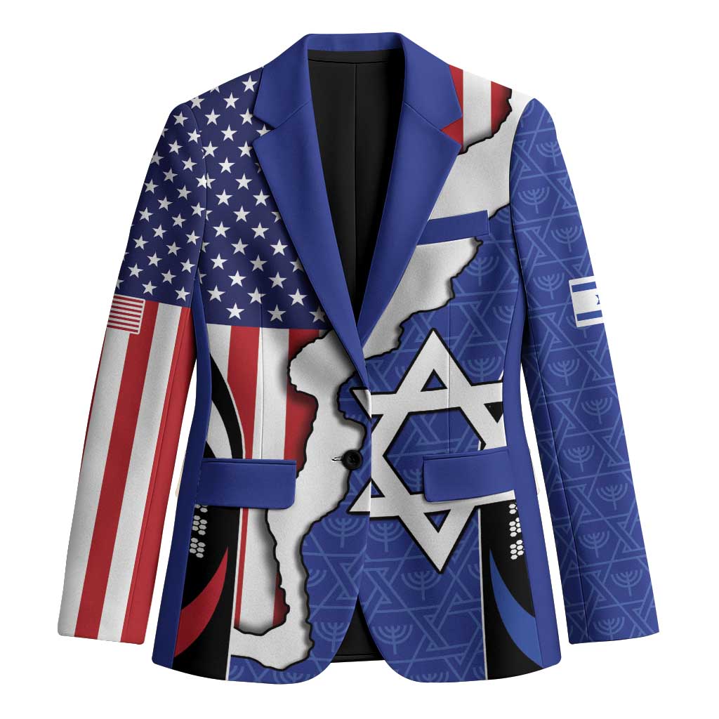 USA Israel Blazer Stars of David Sporty Style