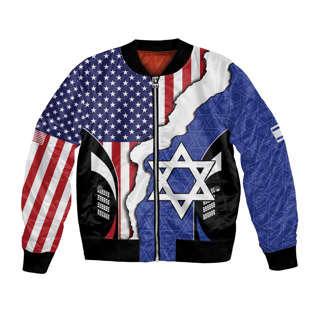 USA Israel Bomber Jacket Stars of David Sporty Style