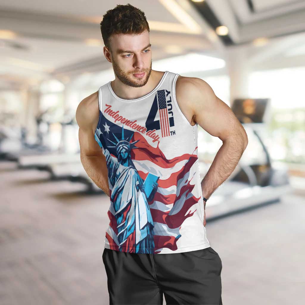 Personalized United States Independence Day Men Tank Top Statue of Liberty Happy 4th Of July - Wonder Print Shop