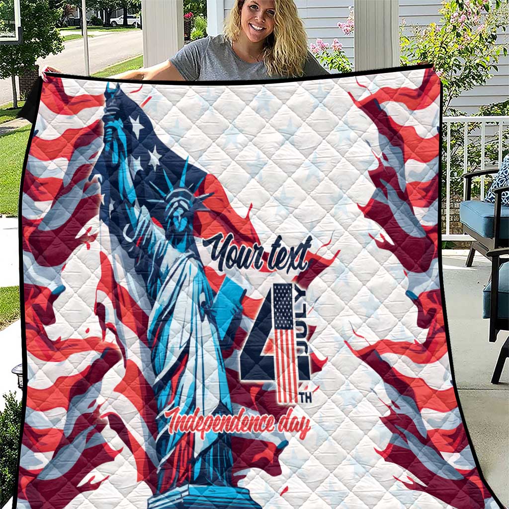 Personalized United States Independence Day Quilt Statue of Liberty Happy 4th Of July