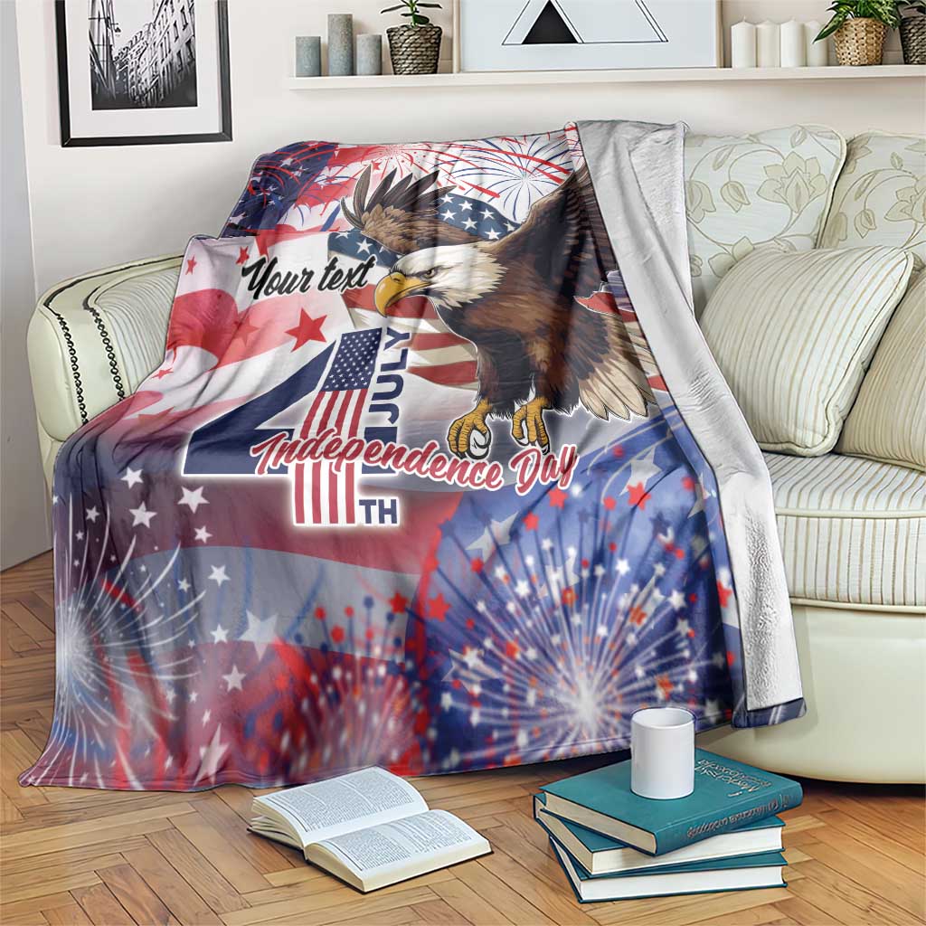 Personalized American Eagles 4th of July Blanket USA Independence Day