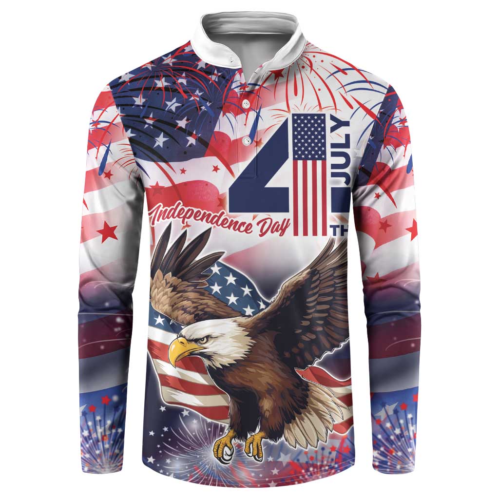 Personalized American Eagles 4th of July Button Sweatshirt USA Independence Day LT9 - Wonder Print Shop