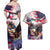 Personalized American Eagles 4th of July Couples Matching Off Shoulder Maxi Dress and Hawaiian Shirt USA Independence Day LT9 - Wonder Print Shop