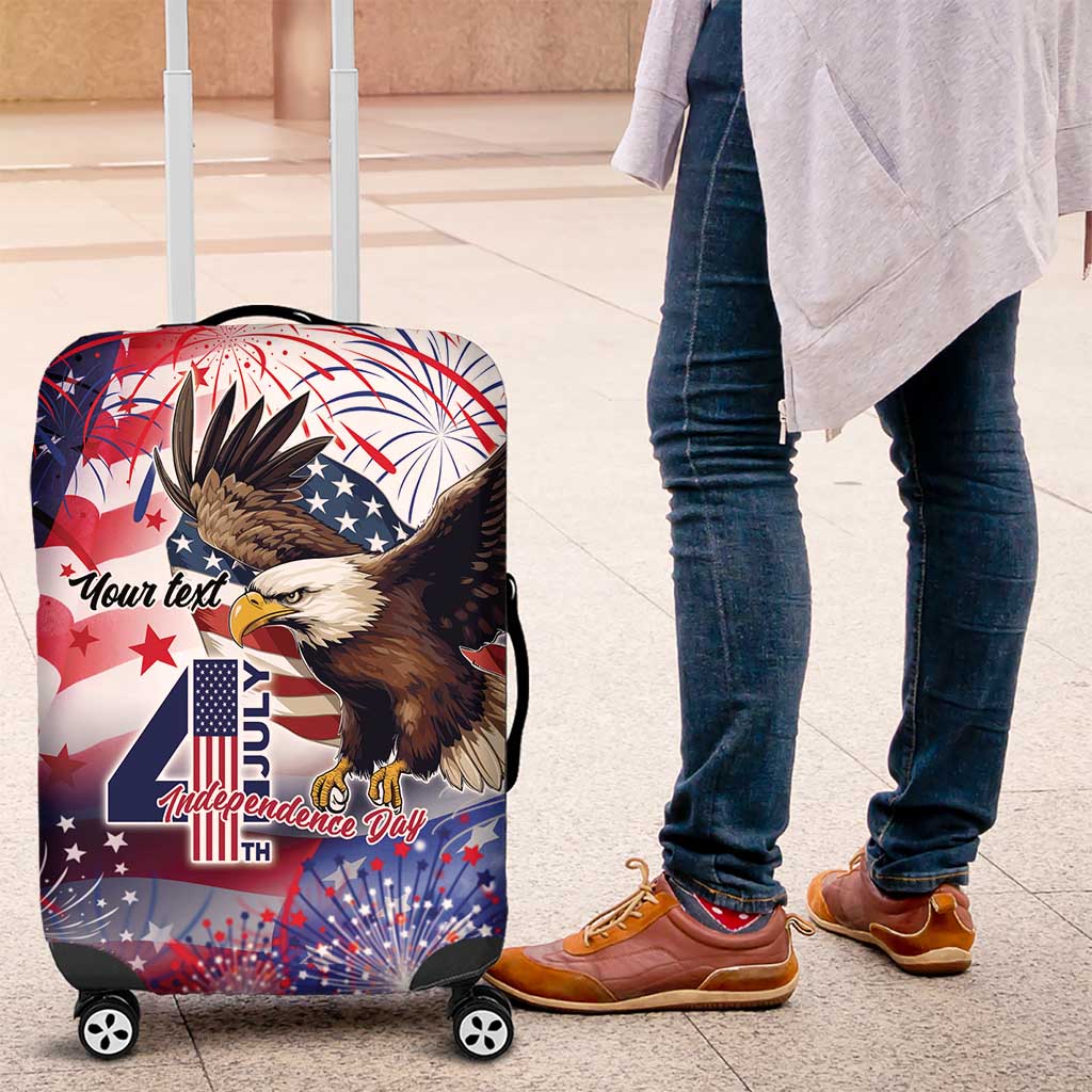 Personalized American Eagles 4th of July Luggage Cover USA Independence Day - Wonder Print Shop