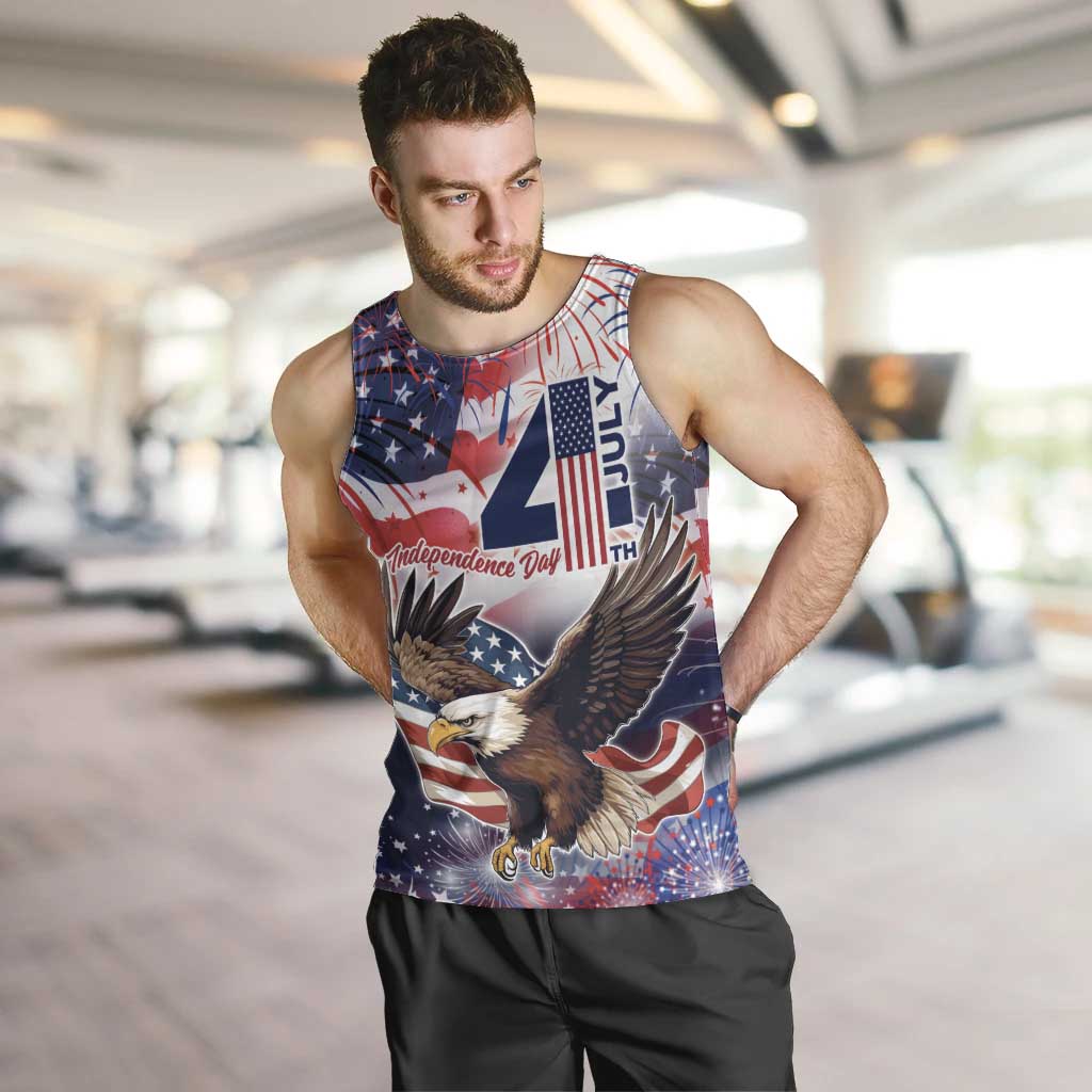 Personalized American Eagles 4th of July Men Tank Top USA Independence Day - Wonder Print Shop