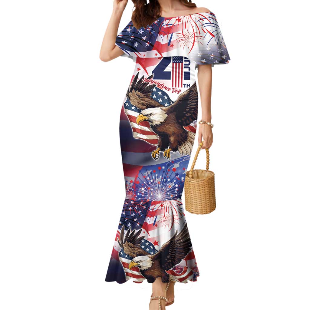 Personalized American Eagles 4th of July Mermaid Dress USA Independence Day - Wonder Print Shop