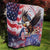 Personalized American Eagles 4th of July Quilt USA Independence Day