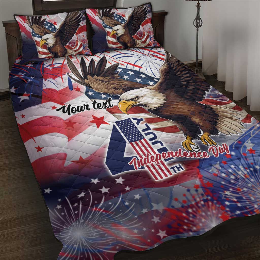 Personalized American Eagles 4th of July Quilt Bed Set USA Independence Day - Wonder Print Shop