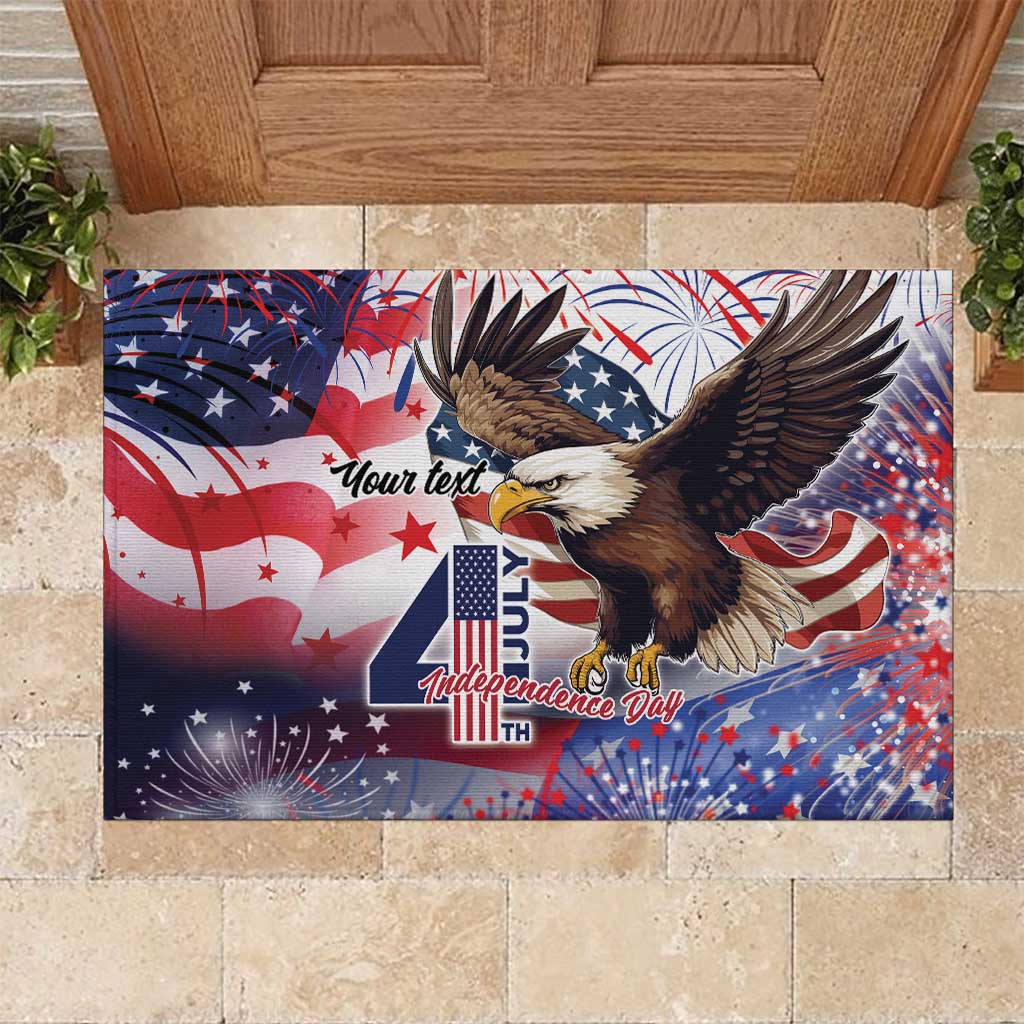 Personalized American Eagles 4th of July Rubber Doormat USA Independence Day - Wonder Print Shop