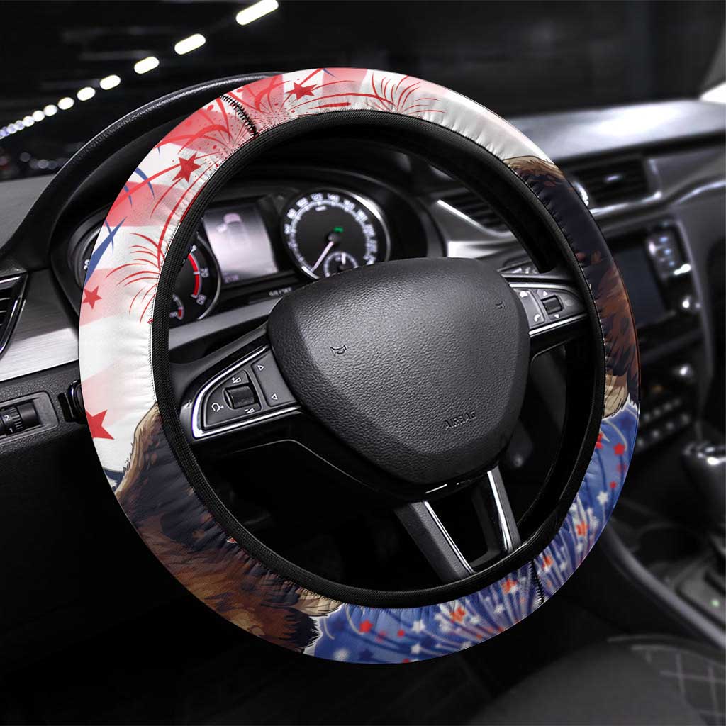 American Eagles 4th of July Steering Wheel Cover USA Independence Day