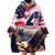 Personalized American Eagles 4th of July Wearable Blanket Hoodie USA Independence Day