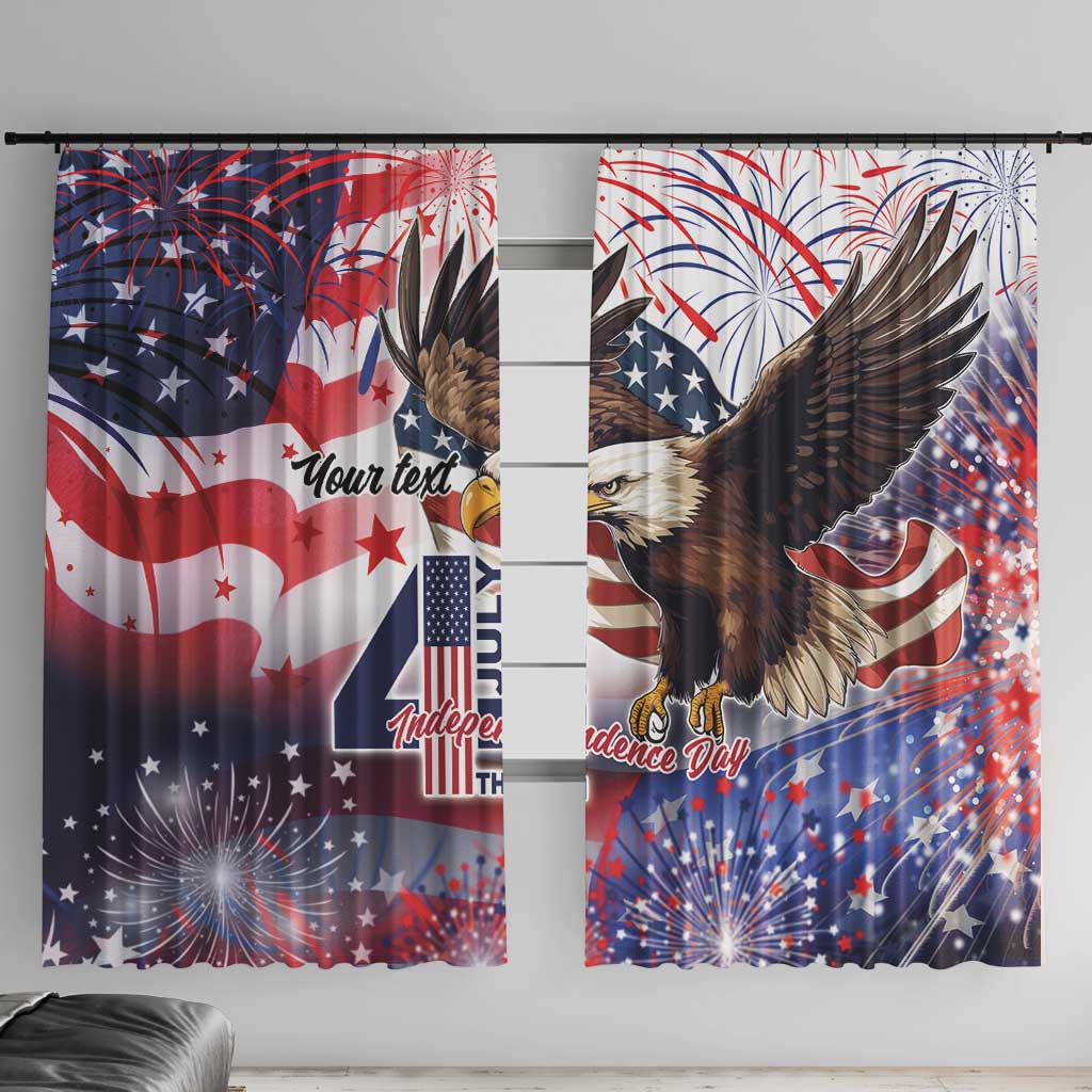 Personalized American Eagles 4th of July Window Curtain USA Independence Day