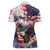 Personalized American Eagles 4th of July Women Polo Shirt USA Independence Day