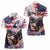 Personalized American Eagles 4th of July Women Polo Shirt USA Independence Day