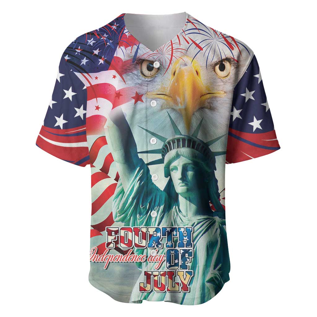 Personalized 4th of July USA Statue of Liberty Baseball Jersey Happy Independence Day LT9 - Wonder Print Shop