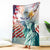 Personalized 4th of July USA Statue of Liberty Blanket Happy Independence Day