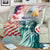 Personalized 4th of July USA Statue of Liberty Blanket Happy Independence Day