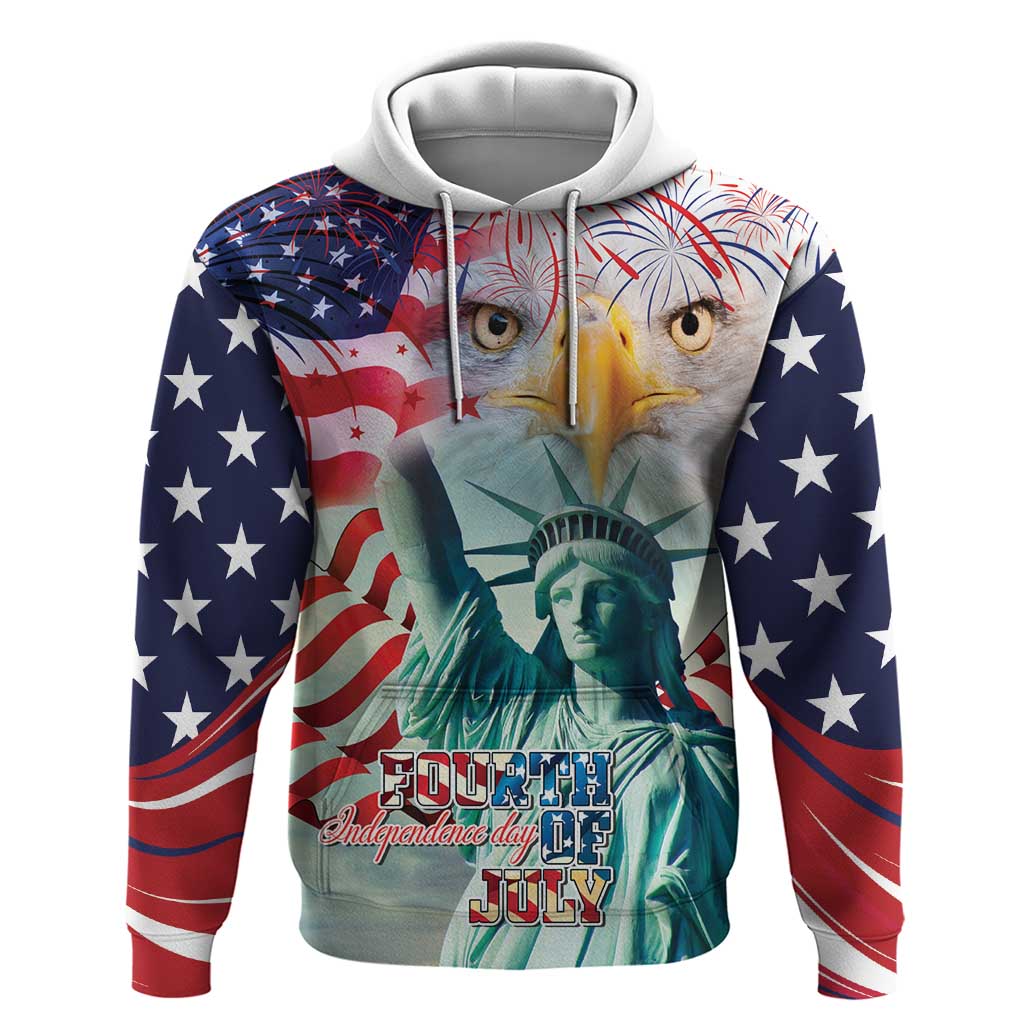 Personalized 4th of July USA Statue of Liberty Hoodie Happy Independence Day - Wonder Print Shop