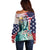 Personalized 4th of July USA Statue of Liberty Off Shoulder Sweater Happy Independence Day - Wonder Print Shop