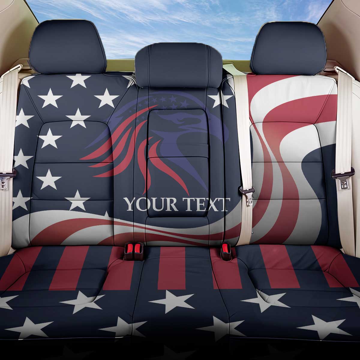 Custom USA Rugby Back Car Seat Cover The Eagles Summer Paris 2024 LT9 - Wonder Print Shop