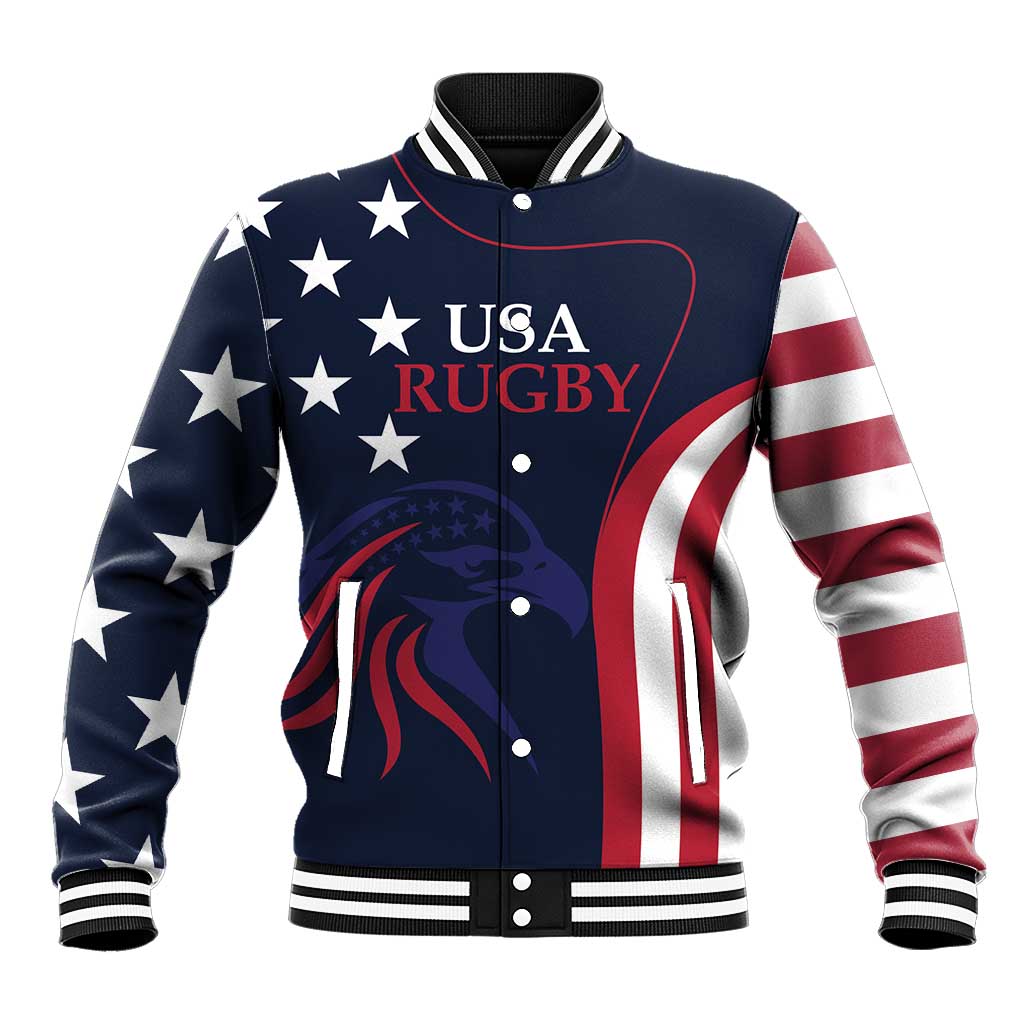 Custom USA Rugby Baseball Jacket The Eagles Summer Paris 2024 LT9 - Wonder Print Shop