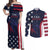 Custom USA Rugby Couples Matching Off Shoulder Maxi Dress and Long Sleeve Button Shirt The Eagles Summer Paris 2024 LT9 - Wonder Print Shop