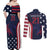 Custom USA Rugby Couples Matching Off Shoulder Maxi Dress and Long Sleeve Button Shirt The Eagles Summer Paris 2024 LT9 - Wonder Print Shop