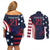 Custom USA Rugby Couples Matching Off Shoulder Short Dress and Long Sleeve Button Shirt The Eagles Summer Paris 2024 LT9 - Wonder Print Shop