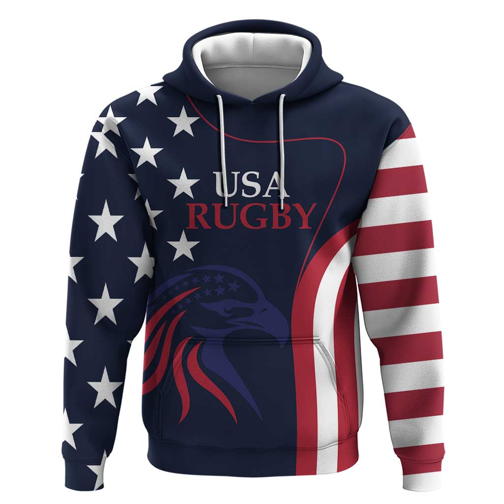 Custom USA Rugby Hoodie The Eagles Summer Paris 2024 - Wonder Print Shop