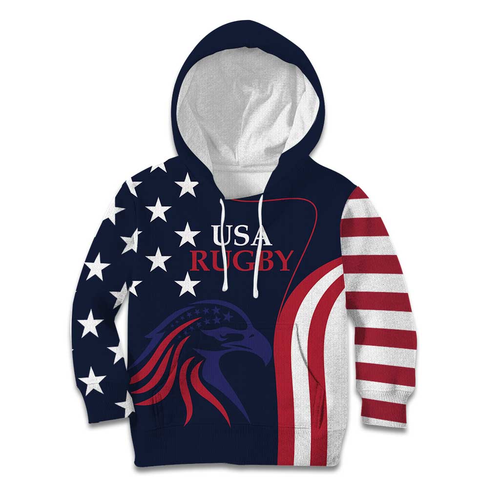 Custom USA Rugby Kid Hoodie The Eagles Summer Paris 2024 - Wonder Print Shop