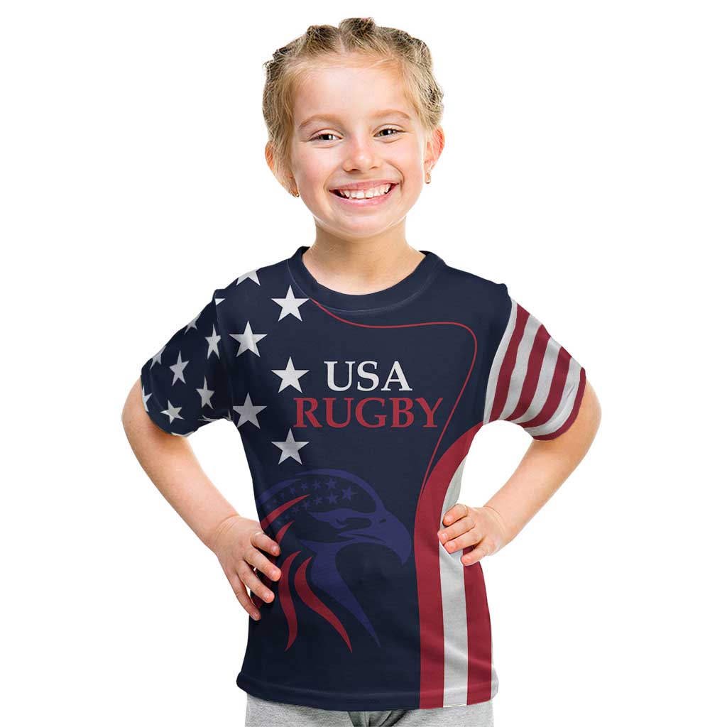 Custom USA Rugby Kid T Shirt The Eagles Summer Paris 2024