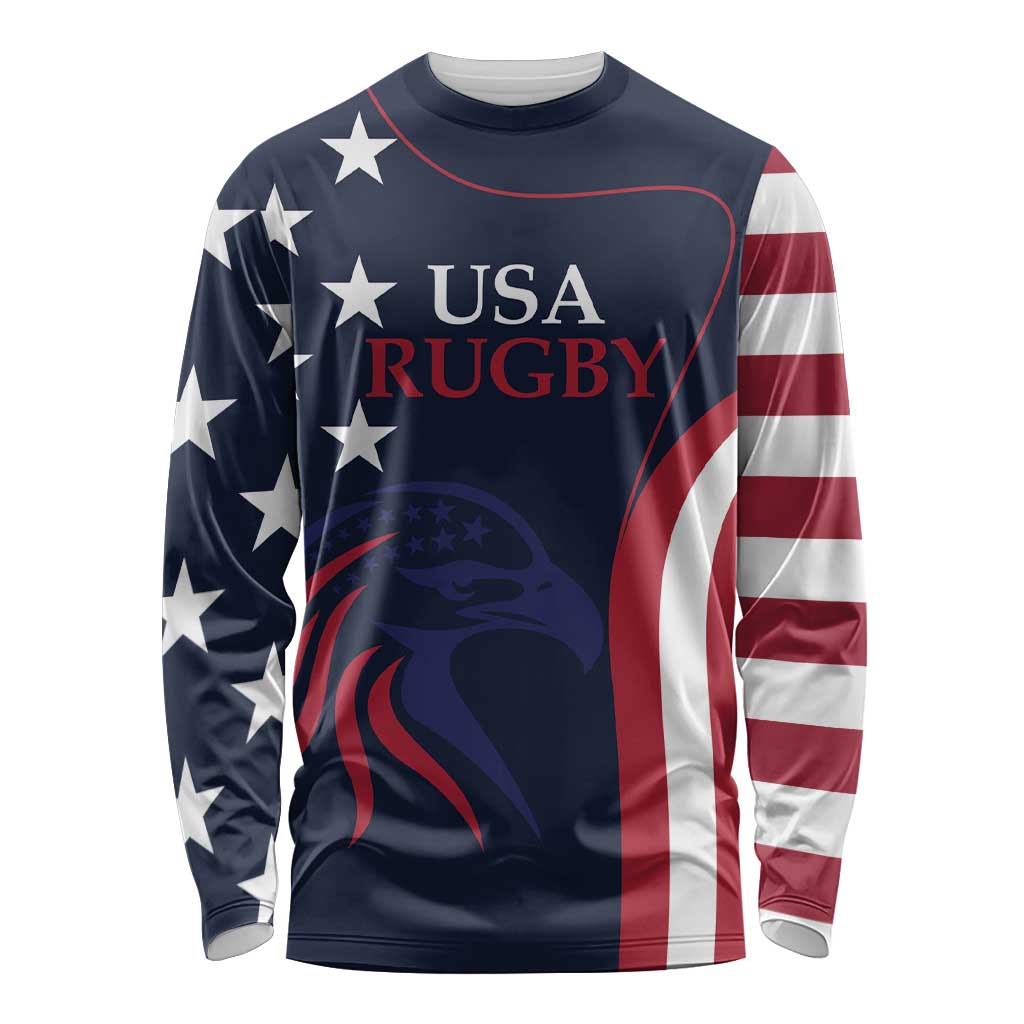 Custom USA Rugby Long Sleeve Shirt The Eagles Summer Paris 2024 - Wonder Print Shop