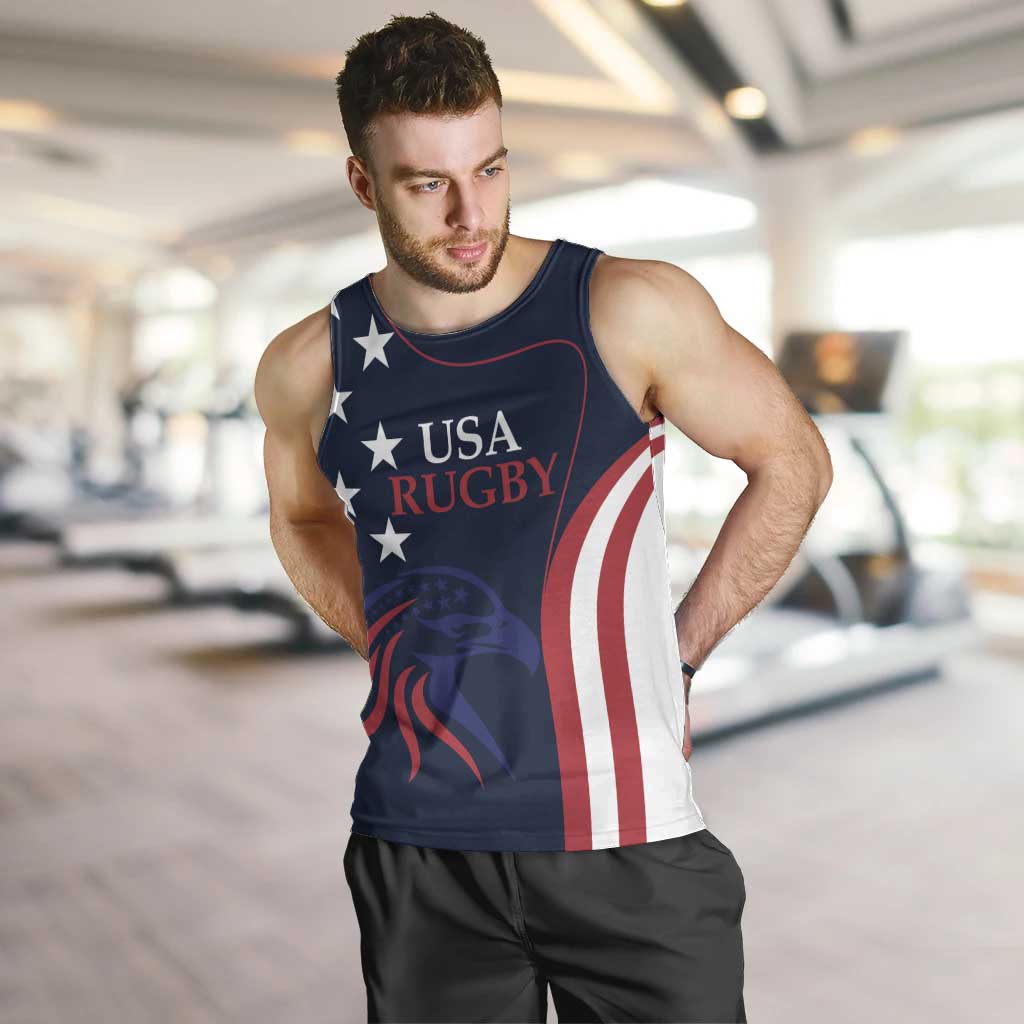 Custom USA Rugby Men Tank Top The Eagles Summer Paris 2024 - Wonder Print Shop