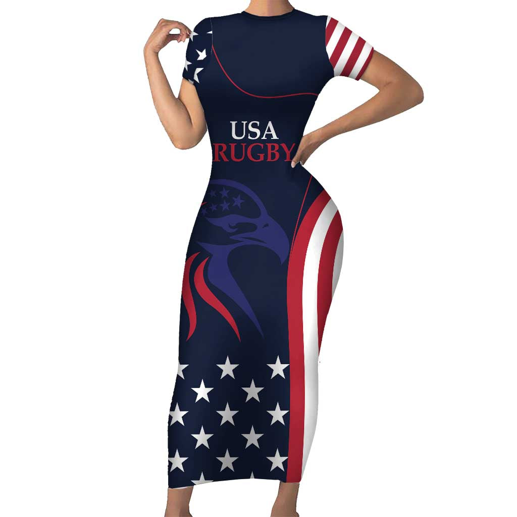 Custom USA Rugby Short Sleeve Bodycon Dress The Eagles Summer Paris 2024