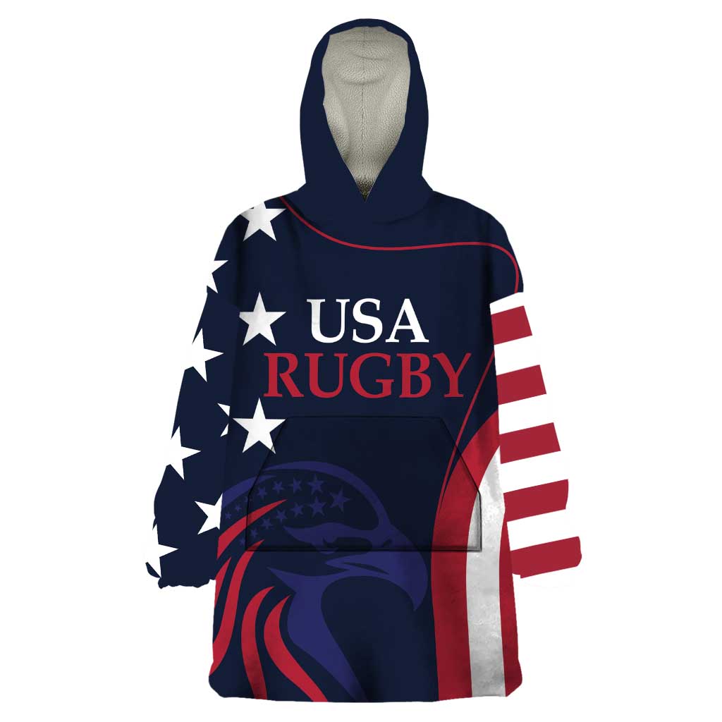 Custom USA Rugby Wearable Blanket Hoodie The Eagles Summer Paris 2024