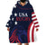 Custom USA Rugby Wearable Blanket Hoodie The Eagles Summer Paris 2024