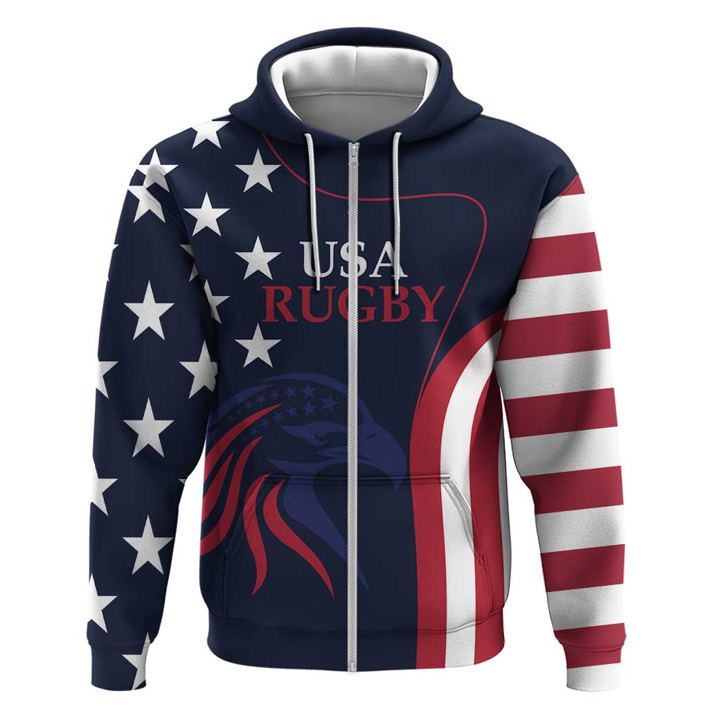 Custom USA Rugby Zip Hoodie The Eagles Summer Paris 2024