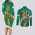 Custom Ireland Rugby Couples Matching Long Sleeve Bodycon Dress and Long Sleeve Button Shirt Green Celtic Knot Summer Paris 2024 LT9 - Wonder Print Shop